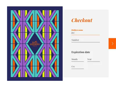 Daily UI :: 002 Day 002 Classic Checkout Hermes card checkout credit daily 100 dailyui dailyui 001 dailyui 002 element hipsters interface up user user widget
