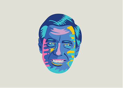 "Neighborhood" Mr. Rogers Portrait art contemporary design illustration mr rogers neighborhood popart portrait print usa