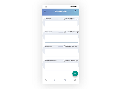 ScribblePad App UI app concept design ui