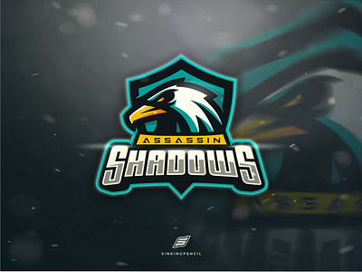 Assassin shadows badge character e sport eagle esportlogo esports gaming logo mascot shield sinkingpencil vector