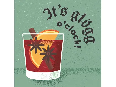 It's glögg o'clock geometric art illustration typography vector art