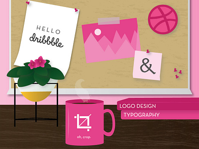 Hello Dribbble! desktop hello dribbble illustration illustrator