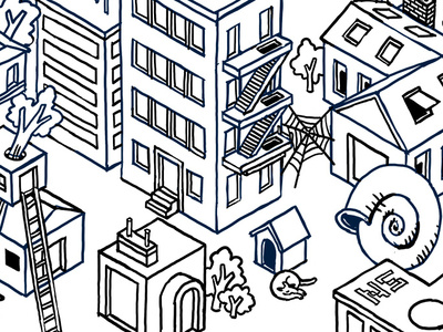 Isometric Buildings - Homes 2 animal architecture art building design digital drawing home house house design illustration isometric line pen wacom