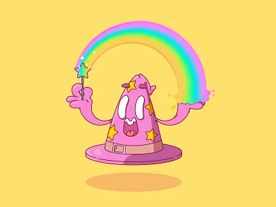 magic 2d character funny illustration vector