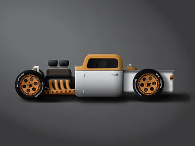 Street Rod #2 automotive automotive design car copper custom design engine hot rod illustration illustrator muscle car original rat rod series street rod tires truck vector vehicle wheels