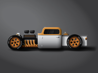 Street Rod #2 automotive automotive design car copper custom design engine hot rod illustration illustrator muscle car original rat rod series street rod tires truck vector vehicle wheels