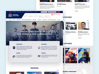 Police Gov Website blue desktop figma goverment interface landing page photoshop police ui ui design user interface web app website