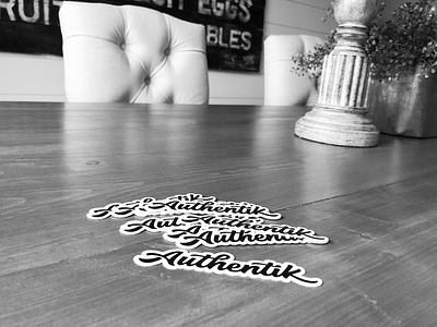 Authentik Stickers black and white design minimalism minimalist design simple living typography