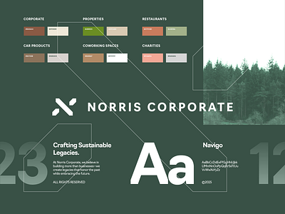 Norris Corporate Direction 2 branding branding and identity clean color palette corporate design dribbble freelancer gradient graphic design green identity logo logo design minimal modern moodboard stylescape trendy visual identity