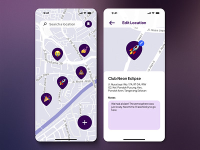 Emoji Location Tracker - Design Exploration app emoji location mobile tracker ui ux