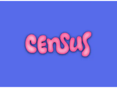 Census4fun banana brand bubble custom design illustration logo typography