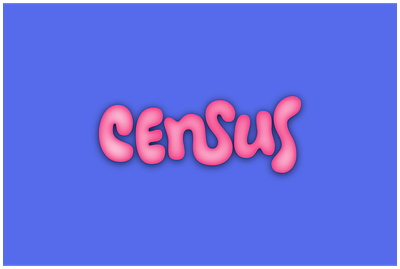 Census4fun banana brand bubble custom design illustration logo typography