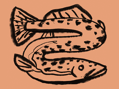 Fish drawing fish ink trout