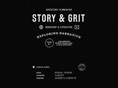 Story & Grit black and white brand branding film filmmaking logo peru texture type typography