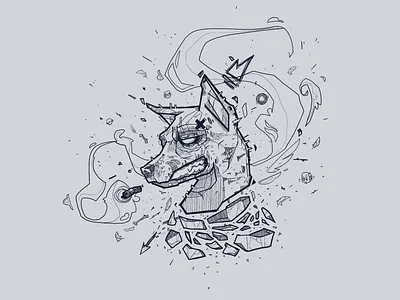 Bad Dog abstract art art bad dog design digital digital draw digital tablet dog doodle draw drawing graphic illustration ink photoshop photoshop art sketch tatoo