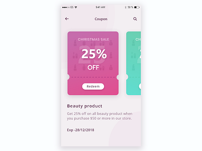 Coupon UI design app coupon design ui