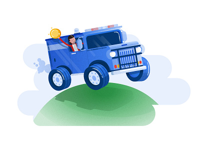 The SWAT truck art character character art coin creative gaming getaway gold grain illustration retro rounded swat team texture truck van vector winner