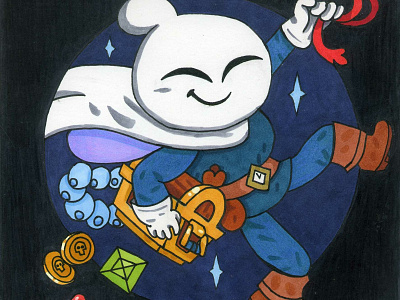 Captain Flinthook captain flinthook copic copic marker copics fanart flinthook game pen sharpie sharpies touch touch marker