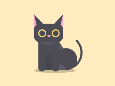 Cat Flat Design cat cat drawing cat illustration cat kitten cat lady design flat flat design icon ui vector