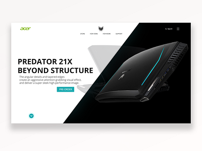 Acer predator landing page acer clear creative design graphic design landing page pc photshop predator ui