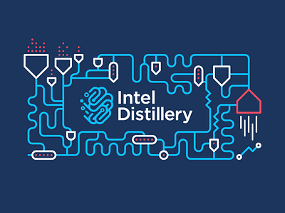 Intel Distillery Illustration distillery food graphic design illustration intel logo vector