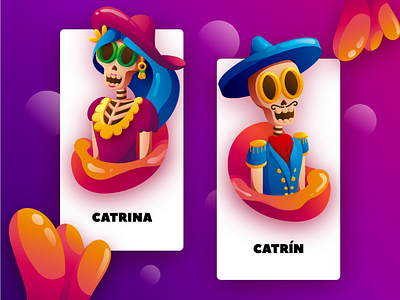 Catrines mexico illustration gradient