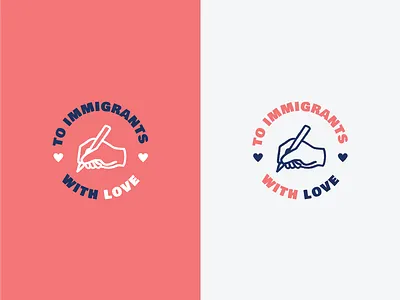 To Immigrants With Love badge branding heart illustration immigration letter logo logomark love seal typography valentines day