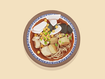 面条 全球范围内，中国 插画 设计