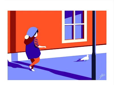 Chase your dreams! art baby color dream dribbble flat fly illustration kid street vector