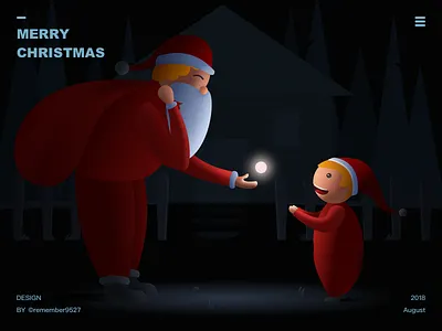 Merry Christmas app design illustration ui web 插图