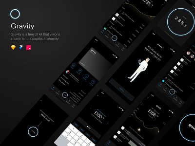 Gravity — The UI Kit animation app blue fintech framer freebie interaction invision invisionstudio ios madewithframer madewithsketch madewithstudio sketch ui ui ux