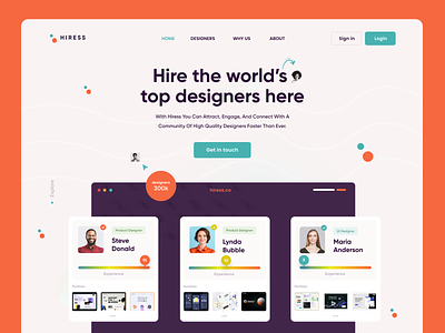 Hiress- Designers Job Website! creative design designer illustration job uidesign uxdesign webdesign