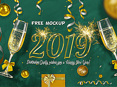 Free New Year MOCKUP freebie mockup new year new year card new year eve photoshop psd file