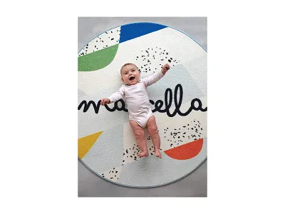 Marcella carpet announcement birth card carpet rug