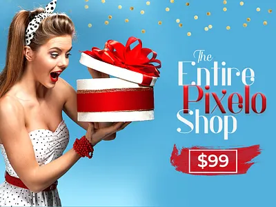 Merry Christmas Offer - Grab The Entire Pixelo Shop Now commercial fonts commercialillustration design design bundles design resources font collection font design fonts graphic elements pixelo