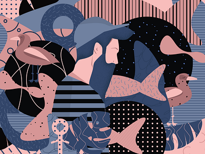 It's A Man's World colors illustration men people pink