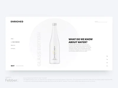 Promo Website Of Water Enriched clean design e comerce header homepage minimal promo typography ui ux water web website white