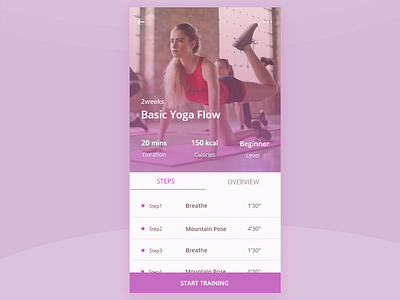 Yoga Training App app design detail page fitness ui workout yoga