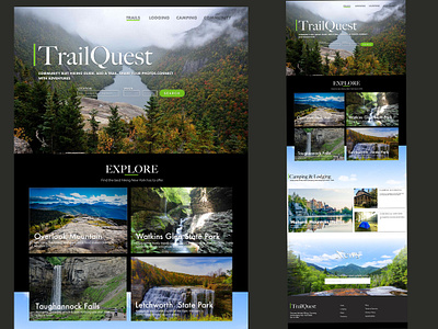 Landing Page: Trailquest branding design flat icon identity lettering minimal typography ui web website