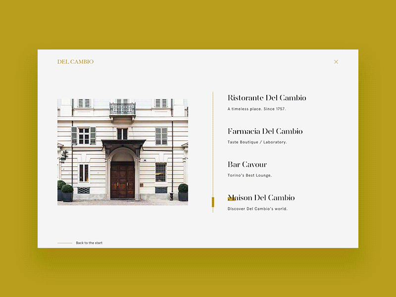 Maison Del Cambio animation clean design minimal ui ux web design