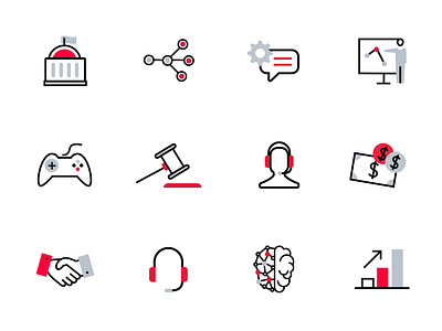 Icon Set Sinitic customer gaming graph icon illustration money smart