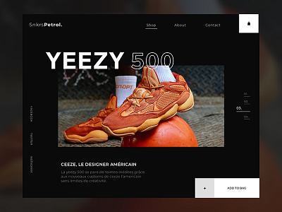 YEEZY 500 adidas design landing minimal ui valentin semes web webdesign webpage website yeezy