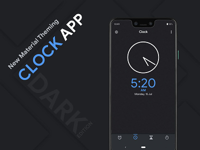 Clock app UI Redesign | Material Design android app design app concept app dashboard app design app designer app development branding clock concept design google apps illustration ios app design iphone 10 material design typography ui ui ux design ux vector web design