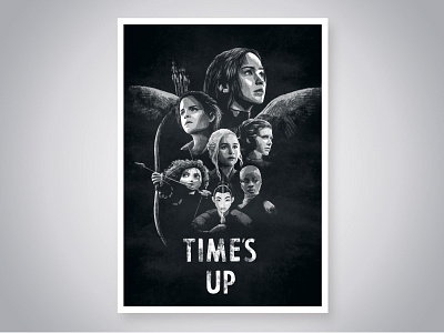 Time's Up art blackpanther brave cover design digital film got harrypotter hungergames illustration movie mulan photoshop poster starwars women