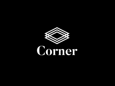 B&W Corner Logo black and white boxing fitness high end logo luxury luxury branding ring