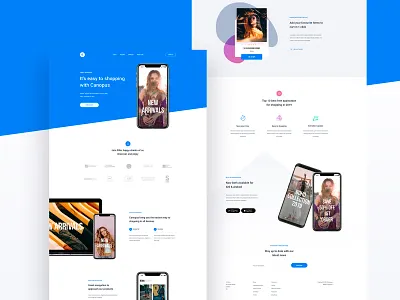 Canopus Application - Landing page banner clean concept creative hero header landing page layout minimal shadow typo typography ui