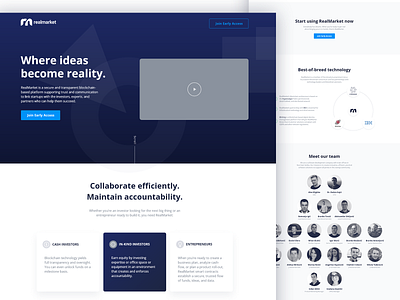 Startup OnePager blockchain landing page start up ux ui