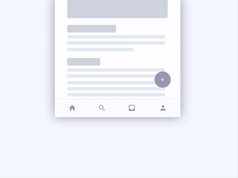 Floating Action Button Interaction android animation application bottom navigation design editing floating action button floating button interaction design material design microinteraction microinteractions mobile navigation navigation bar origami sketch ui ui interaction wireframe