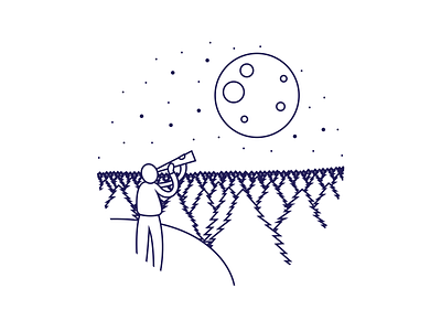 UnderMoon 2d design illustration line art line illustration logo moon night vector