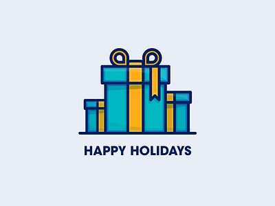 Happy Holidays 2d christmas design flat gift holiday icon illustration summer vector